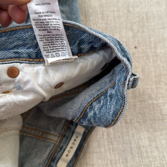 Pacsun Distressed Ultra High Rise Vintage Shorts Size 26 Button Fly - Picture 5 of 9